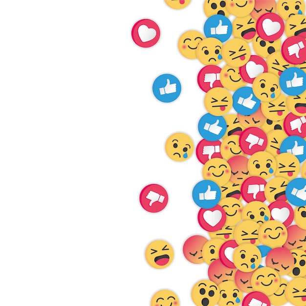 Nowoczesny wzór emoji na białym tle Premium Wektorów