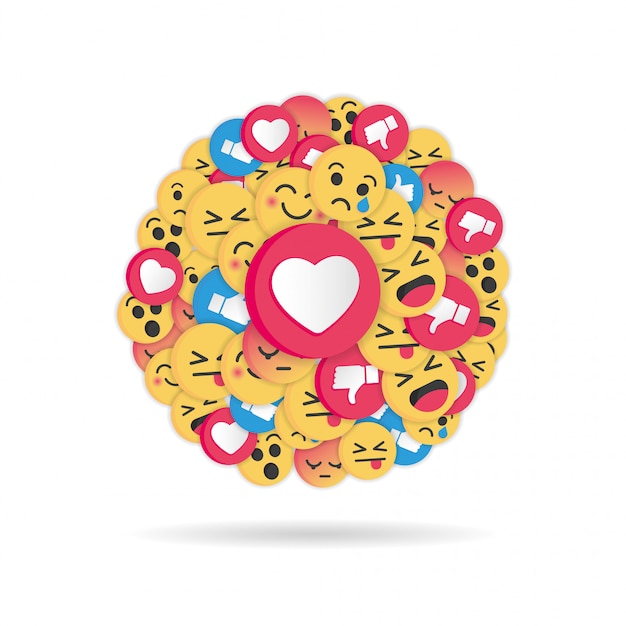 Nowoczesny wzór emoji na białym tle Premium Wektorów