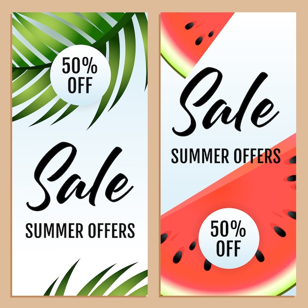 Oferty letnie sprzedaży, zestaw 50% zniżki na napisy Darmowych Wektorów