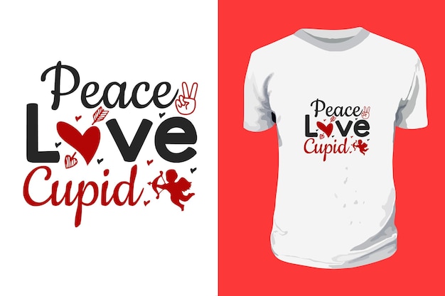 Peace Love Cupid Svg Walentynki Typografia Cytaty Projekt
