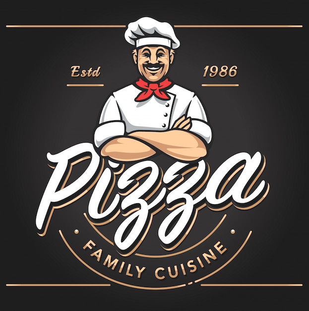 Pizzeria Emblem Design Darmowych Wektorów Pizzeria Emblem Design Darmowych Wektorów