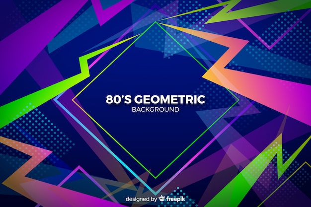 Płaska konstrukcja geometryczne tło lat 80-tych Darmowych Wektorów