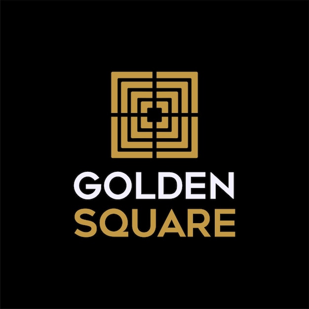 Projekt Logo Złoty Kwadrat Luksusowy Abstrakcyjny Symbol