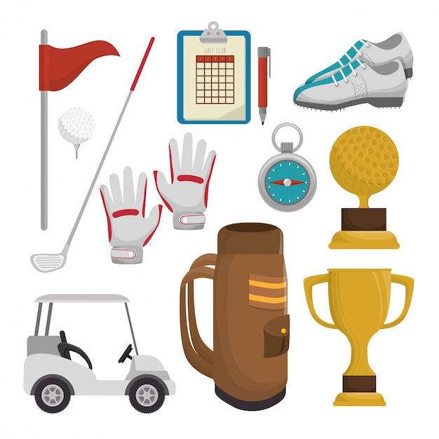Projekt turnieju golfowego Premium Wektorów