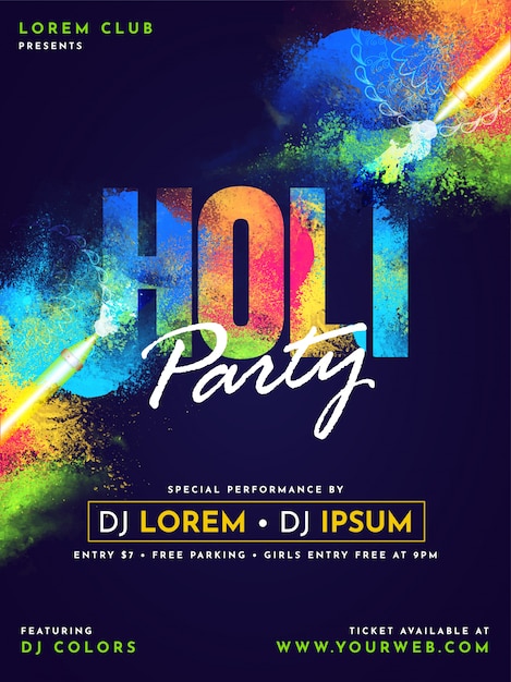 Projekt uroczystości happy holi. Premium Wektorów