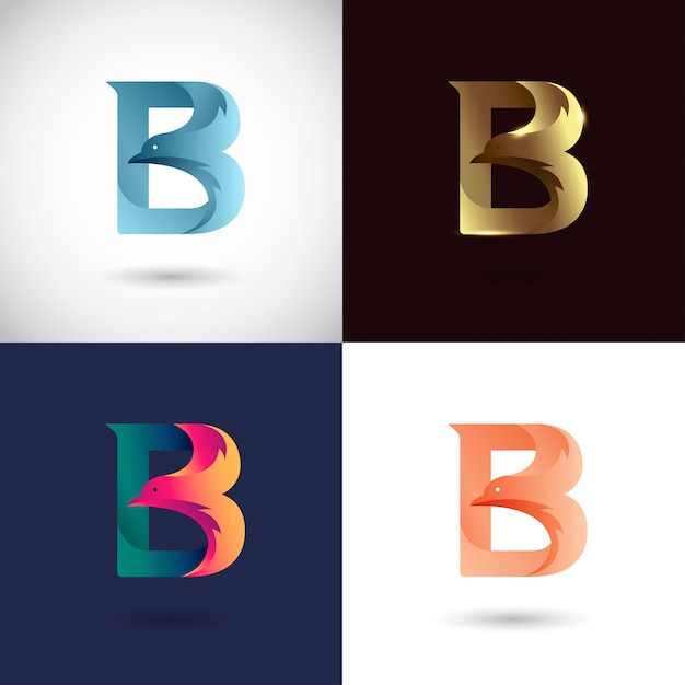 Projektowanie logo creative letter b Premium Wektorów