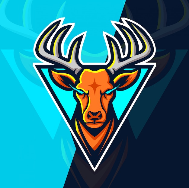 Projektowanie Logo Esport Maskotka Jelenia Premium Wektorów