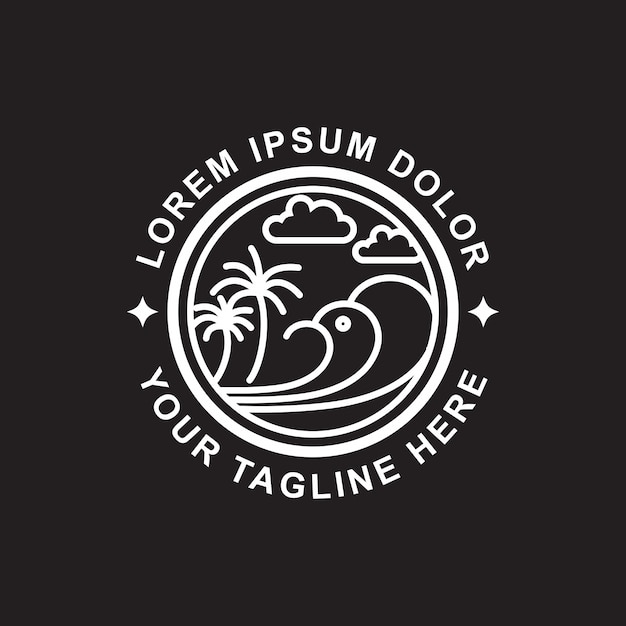 Projektowanie logo plaży linii Premium Wektorów