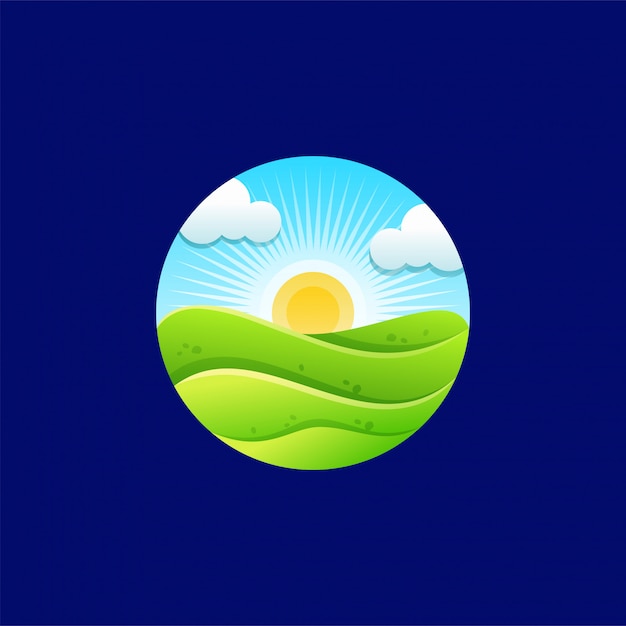 Projektowanie logo sunrise Premium Wektorów