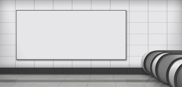 Pusty billboard na stacja metru realistycznym wektorze Darmowych Wektorów
