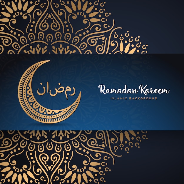Ramadan kareem pozdrowienia projekt karty z mandali Darmowych Wektorów