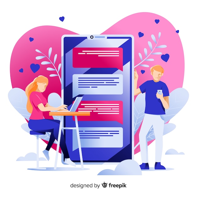 Randkowa koncepcja aplikacji dla strony internetowej Darmowych Wektorów