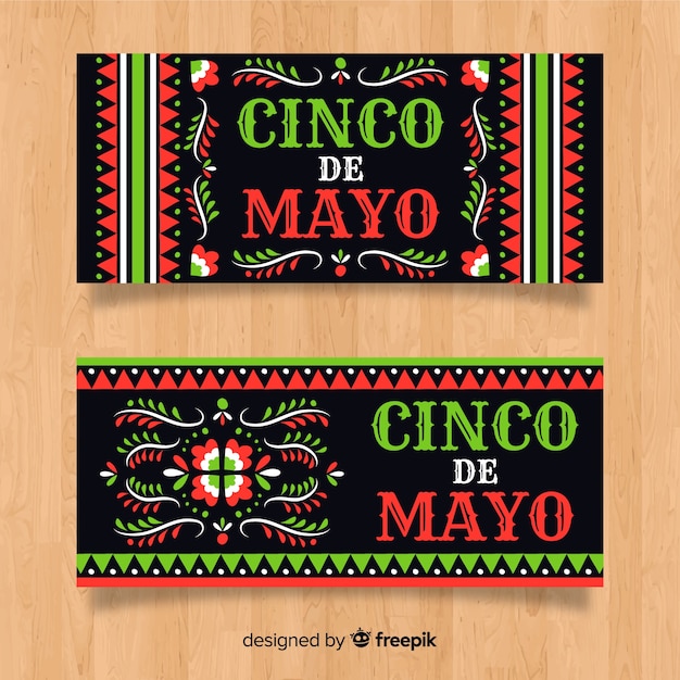 Ręcznie rysowane banery cinco de mayo Darmowych Wektorów