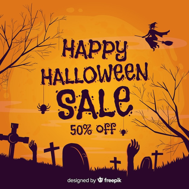 Ręcznie rysowane sprzedaż halloween Darmowych Wektorów