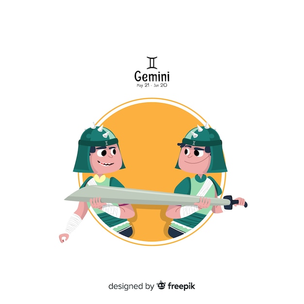 Ręcznie Rysowane Styl Znak Gemini Darmowych Wektorów