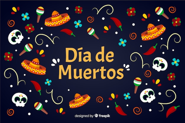 Ręcznie rysowane tła día de muertos Darmowych Wektorów
