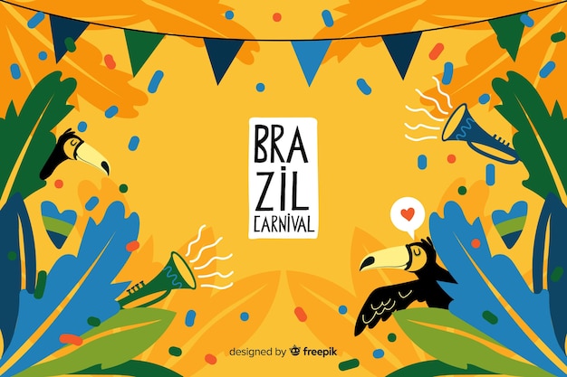Ręcznie rysowane tła karnawał brazylijski Darmowych Wektorów