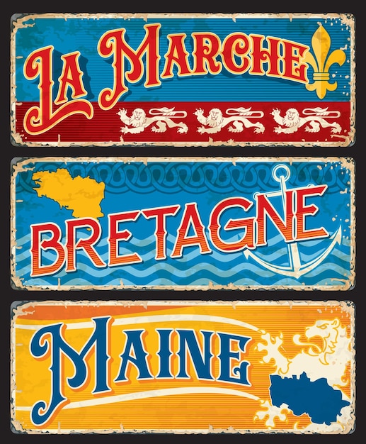 Regiony Bretagne, Maine I La Marche We Francji, Wektor