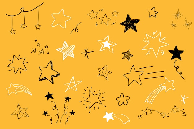 Różne gwiazdy doodle wektor zbiory Darmowych Wektorów