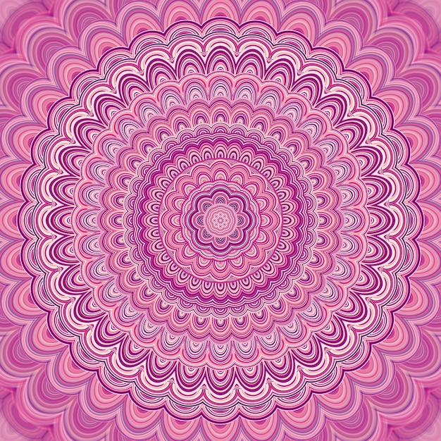Różowy Mandala Fractal Ornament Tła - Okrągły Symetryczne Wektora Wzoru Projekt Graficzny Z Koncentrycznych Elipsy Darmowych Wektorów
