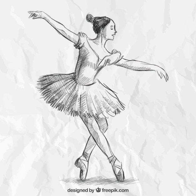 Ręcznie rysowane eleganckie baleriny Darmowych Wektorów Ręcznie rysowane eleganckie baleriny Darmowych Wektorów
