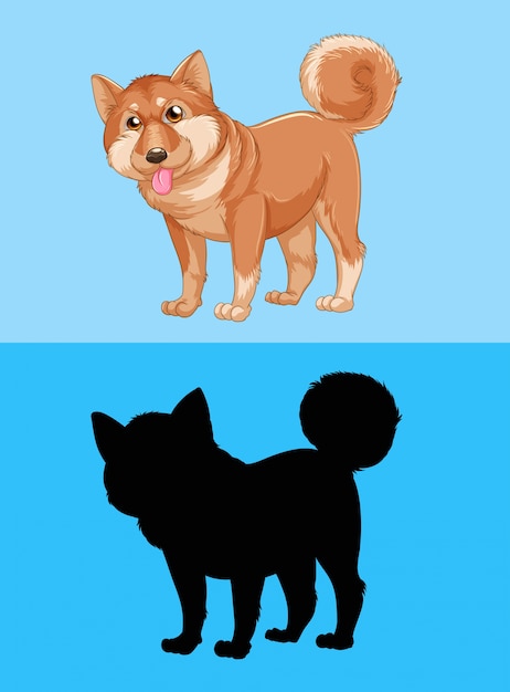 Shiba Inu Pies Na Niebieskim Ekranie Darmowych Wektorów