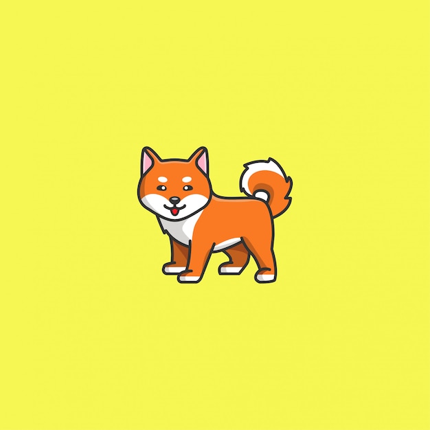Śliczny shiba inu wektor Premium Wektorów