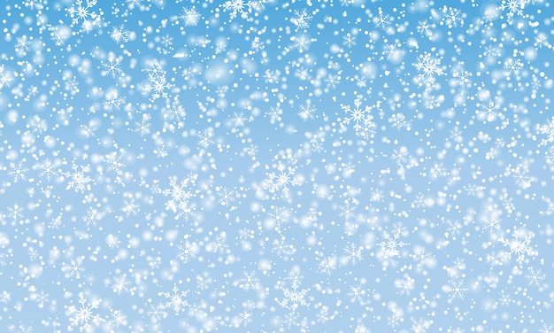Spadający śnieg Ilustracja Białe Płatki śniegu Zimowe Błękitne Niebo Boże Narodzenie 6141