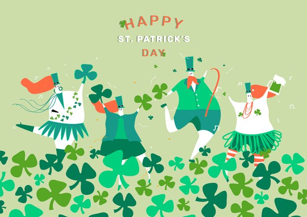 St patrick's day uroczystości ustawić układ wektor Darmowych Wektorów