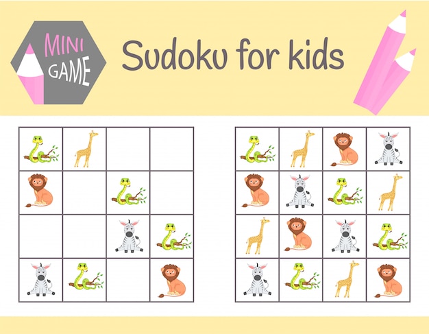 Sudoku dla dzieci Premium Wektorów