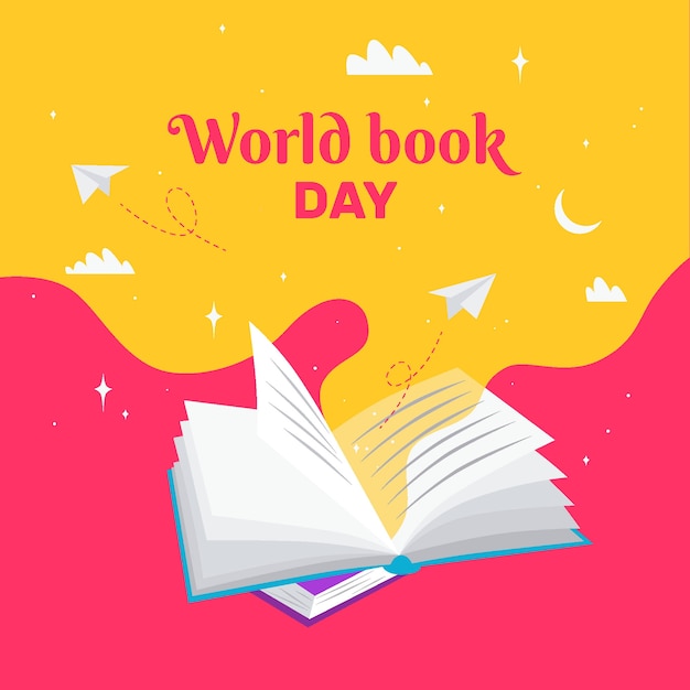 Światowy Dzień Książki Płaska Konstrukcja | Premium Wektor