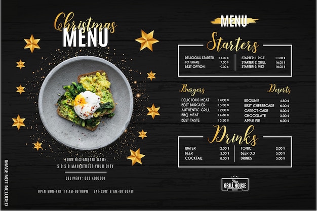Szablon nowoczesne menu świąteczne menu Darmowych Wektorów