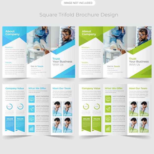 Szablon projektu broszury trifold Premium Wektorów