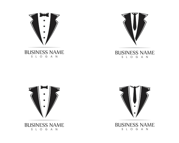 Szablon projektu logo tuxedo Premium Wektorów
