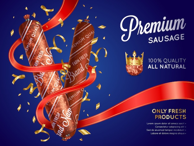Szablon transparent realistyczne kiełbasa premium Darmowych Wektorów