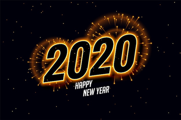 Szczęśliwego nowego roku 2020 fajerwerki piękne Darmowych Wektorów