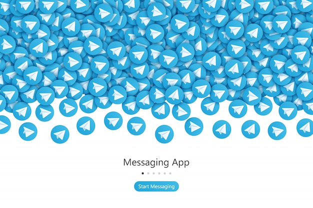 Telegram start screen ui design concept vector abstract background Premium Wektorów