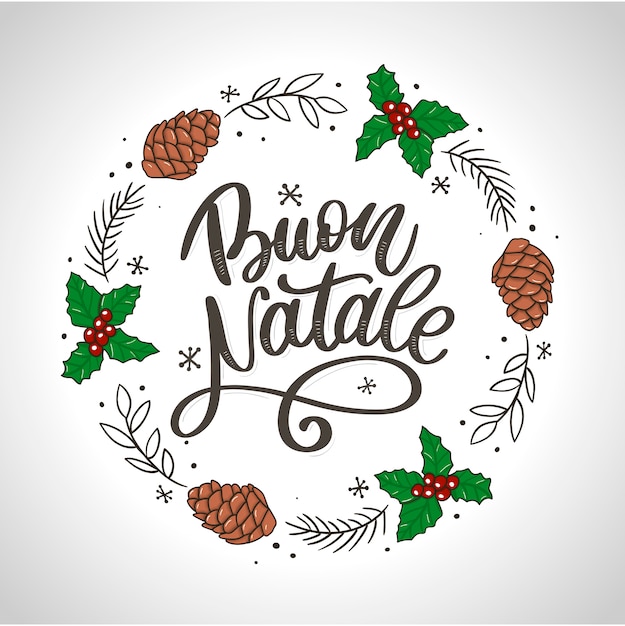 Tło Buon Natale Premium Wektorów