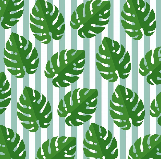 Tropikalne liście roślin botanicznych wzór Darmowych Wektorów