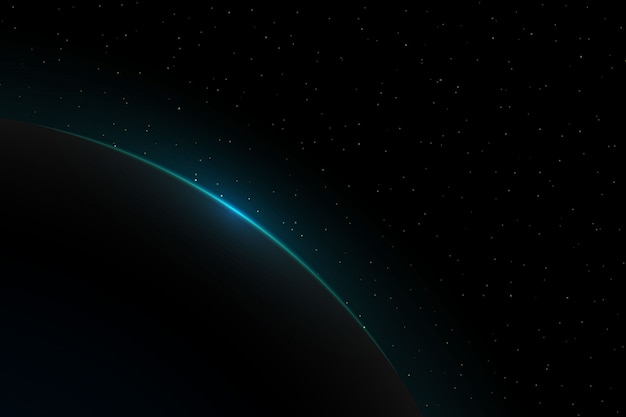 Wschód słońca na planecie ziemia. atmosfera globe horizon Premium Wektorów