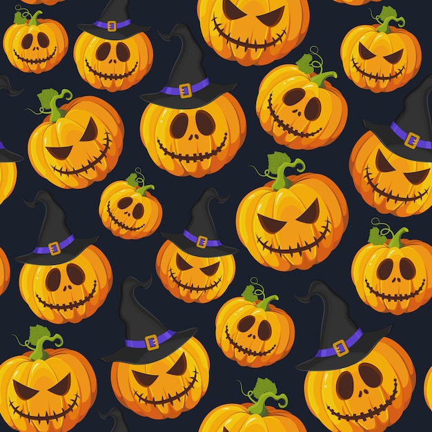 Wzór dyni halloween Premium Wektorów
