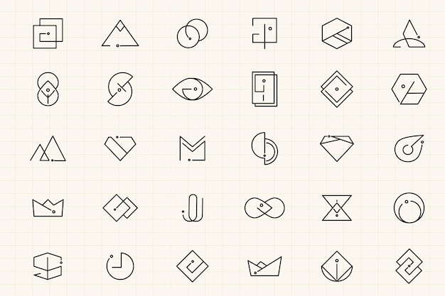 Zestaw minimalnych wzorów logo Darmowych Wektorów
