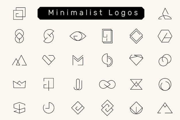Zestaw minimalnych wzorów logo Darmowych Wektorów