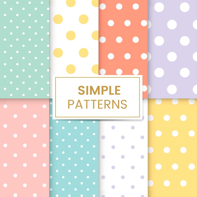 Zestaw wektor wzór pastelowy polka dot Darmowych Wektorów