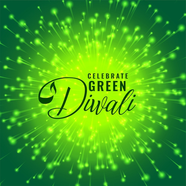 Zielona diwali fajerwerku świętowania pojęcia ilustracja Darmowych Wektorów