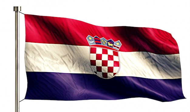 Chorwacja Flaga Narodowa Pojedyncze 3d Biale Tlo Darmowe Zdjecie