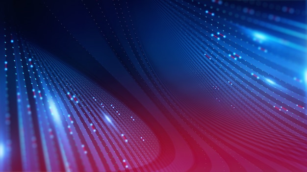 Geometryczny krajobraz i futurystyczna cyfrowa technologia blockchain fintech. Premium Zdjęcia