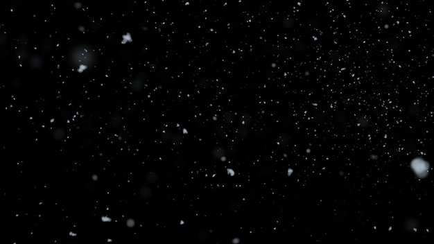 Niewyraźne Realistyczny śnieg Spadający Na Czarnym Tle Zdjęcie Premium 0179