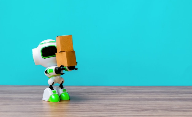 Przemysłowy Robot Zajmujący Się Produkcją Pudeł Lub Robotów Pracujących Zamiast Ludzi Premium Zdjęcia