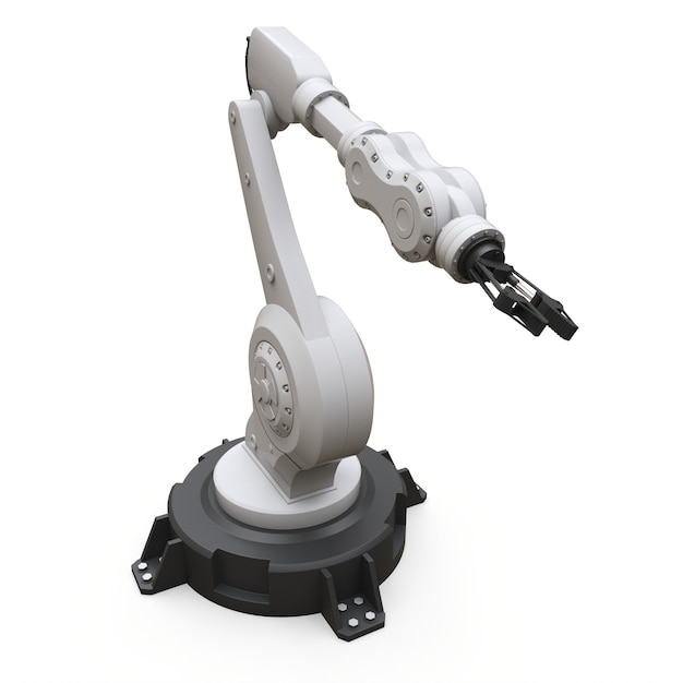 Ramię Robota Do Dowolnej Pracy W Fabryce Lub Produkcji. Sprzęt Mechatroniczny Do Złożonych Zadań Premium Zdjęcia
